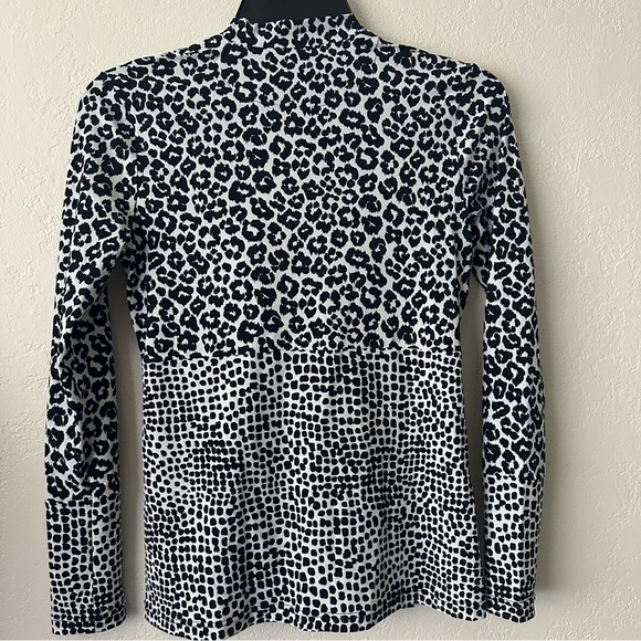 Stella McCartney Swim Shirt size S White Cheetah Print Spots 3/4 Zip - Picture 9 of 9